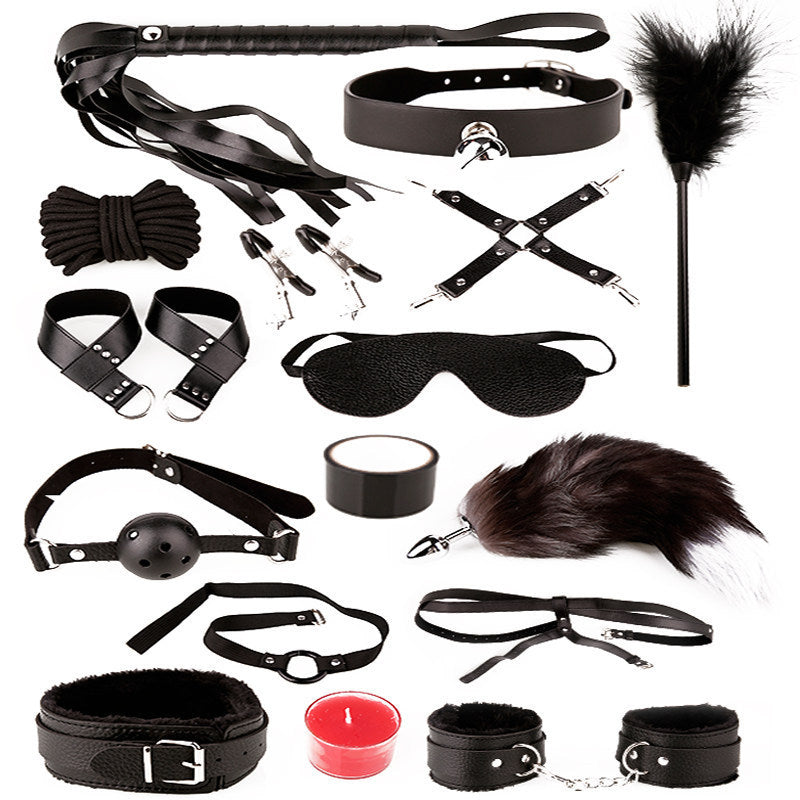 SM Bundled Flirting Bondage Set – 18-Piece Alternative Adult Sex Toys Kit - Jooytoy