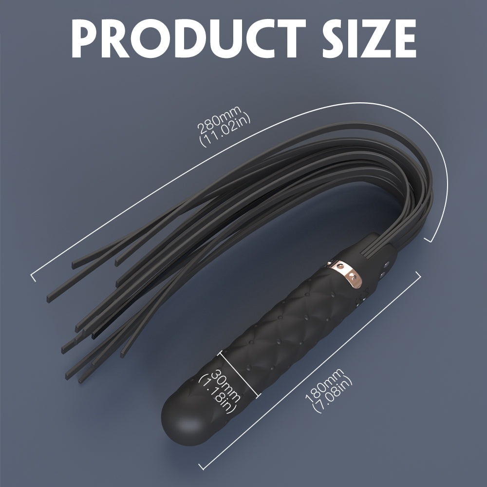 Macaron Leather Whip Vibrating USB Rechargeable SM Toy for Foreplay and Cosplay - Jooytoy