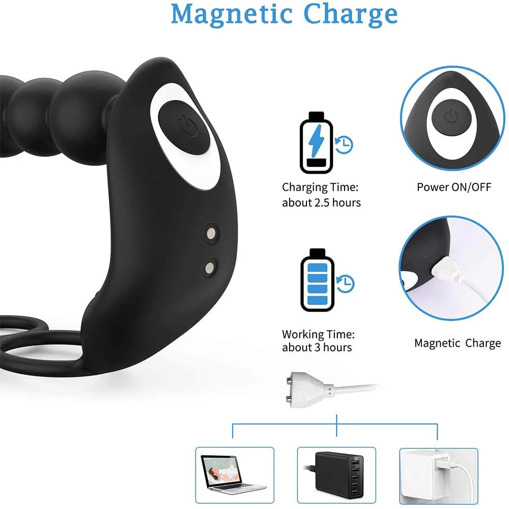 Remote Control Anal Beads Prostate Massager for Men | Vibrating Male Sex Toy - Jooytoy