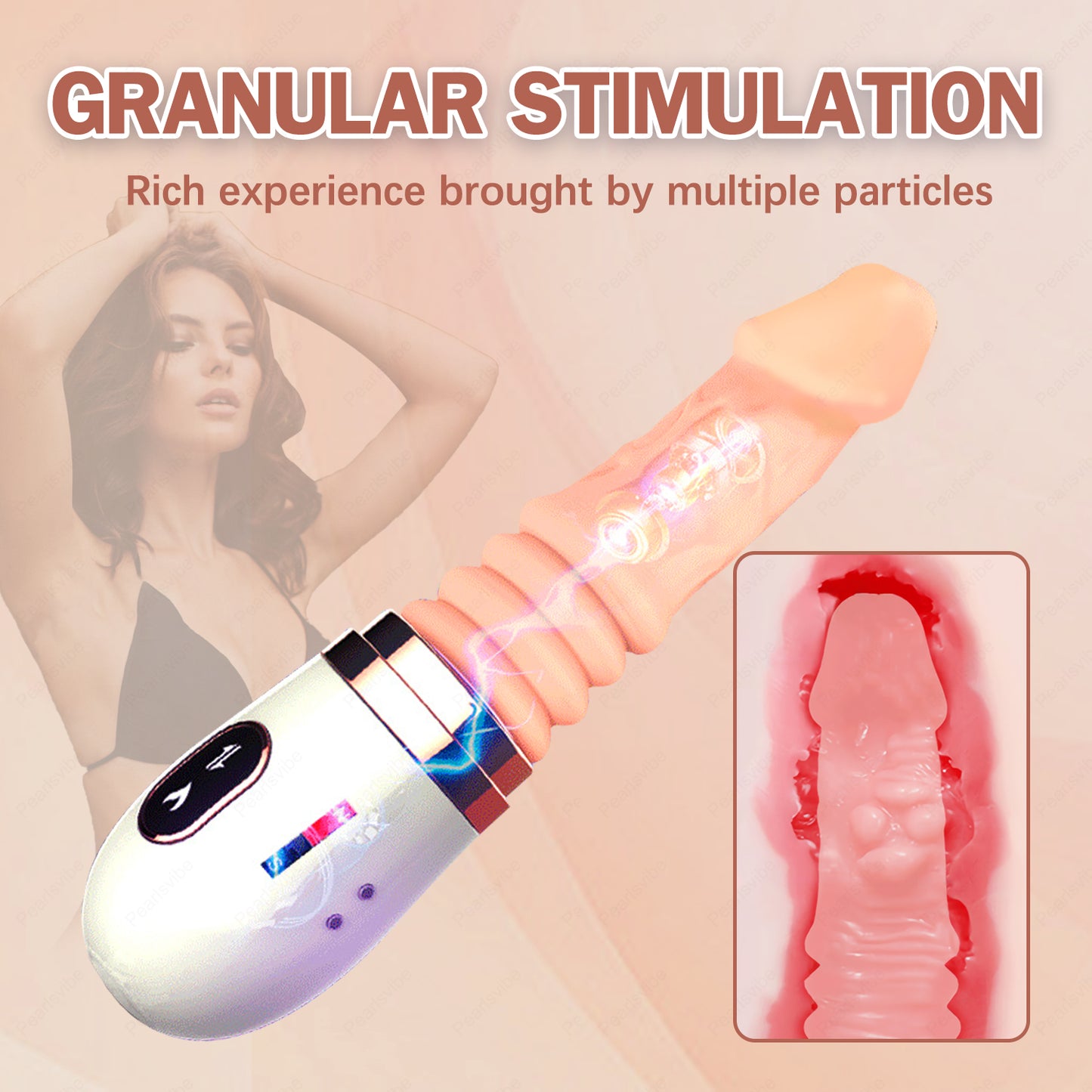Automatic Thrusting Heating Female Masturbator with Realistic Dildo | Electric Sex Toy - Jooytoy