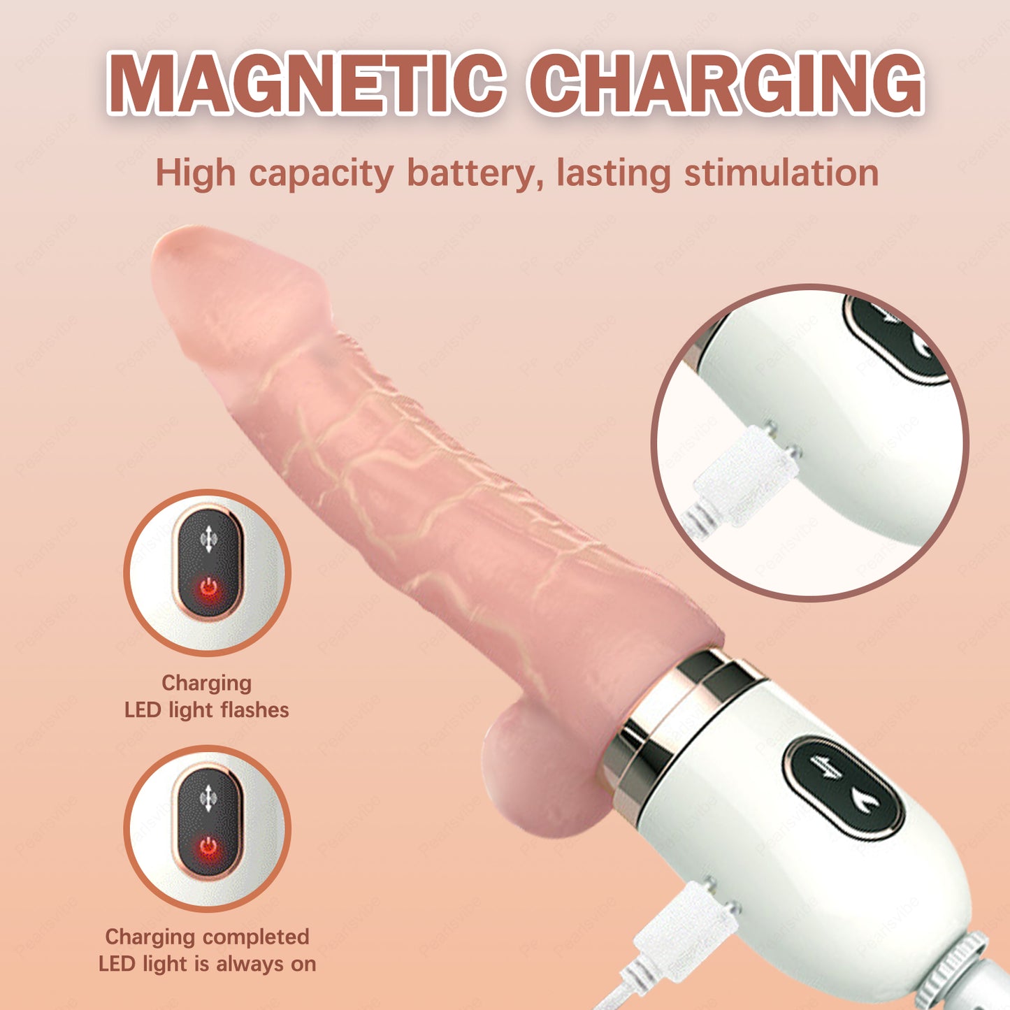 Automatic Thrusting Heating Female Masturbator with Realistic Dildo | Electric Sex Toy - Jooytoy