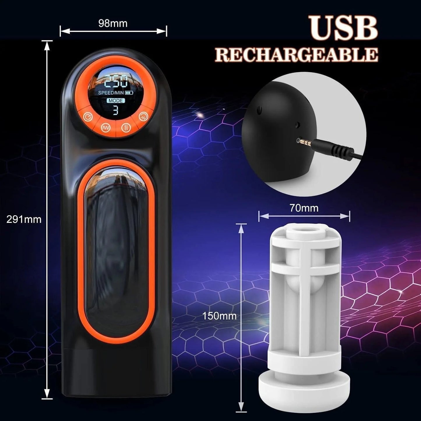 Automatic Suction Thrusting Male Masturbator with LCD Display - Jooytoy