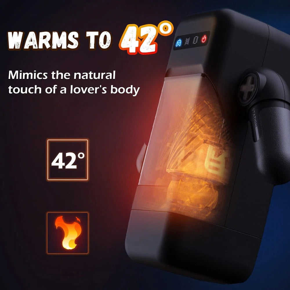 Game Cup Telescopic Vibrating Heating Masturbator for Men | Realistic Automatic Male Sex Toy - Jooytoy