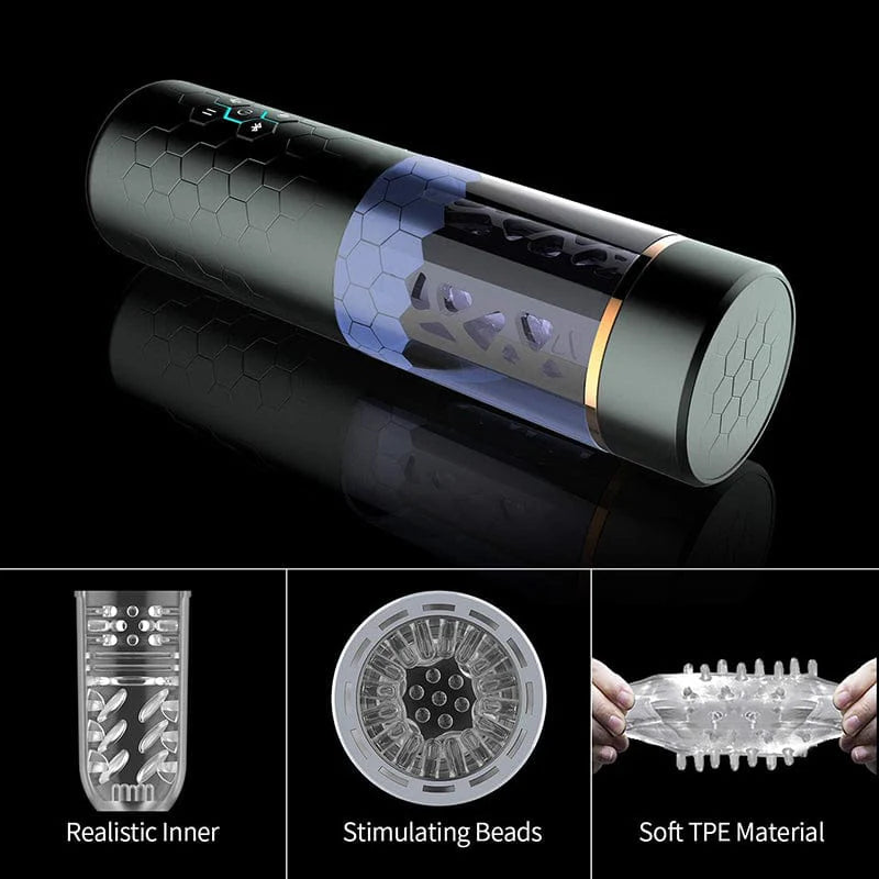 Samurai 3.0 – 10 Thrusting Spinning Telescopic & Rotating Masturbation Cup for Men | Automatic Male Sex Toy - Jooytoy