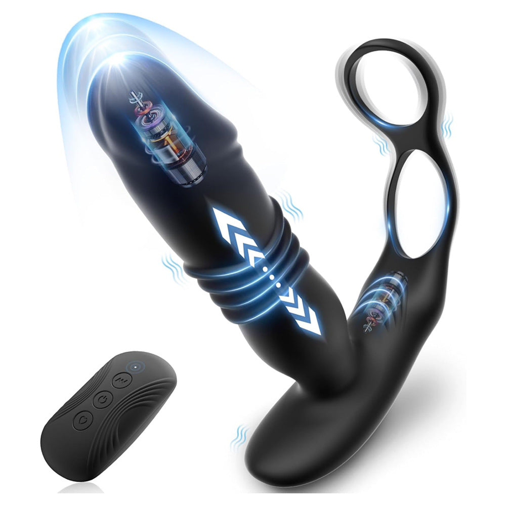 Remote Control Prostate Massager Vibrating Anal Plug with Thrusting Function - Jooytoy