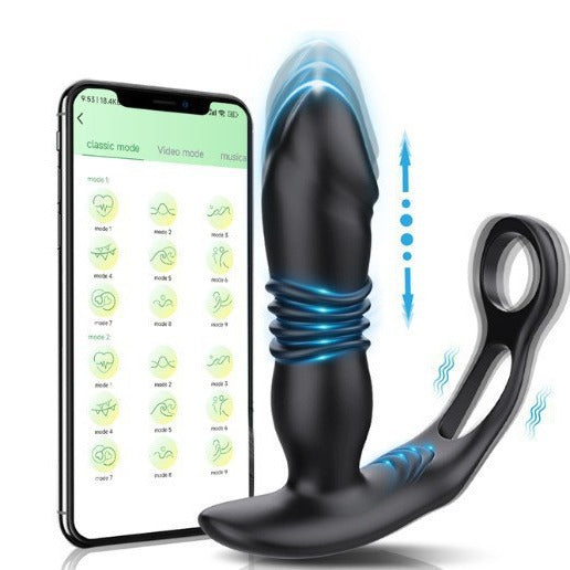 Remote Control Prostate Massager Vibrating Anal Plug with Thrusting Function - Jooytoy