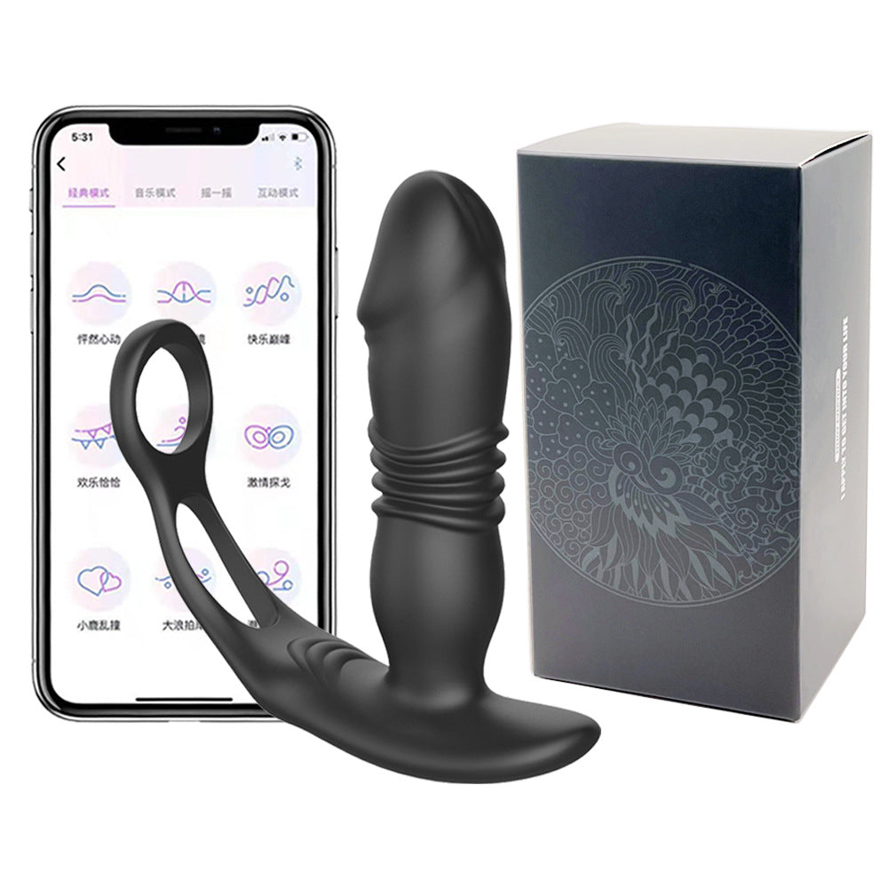 Remote Control Prostate Massager Vibrating Anal Plug with Thrusting Function - Jooytoy