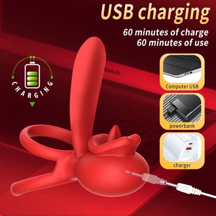 Dragon Tongue 2-in-1 Cock Ring - Image 3