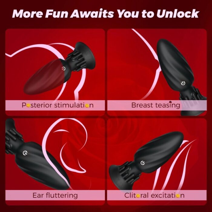PP Remote Control Rotating Vibrating Silicone Anal Plug Massager - Image 5