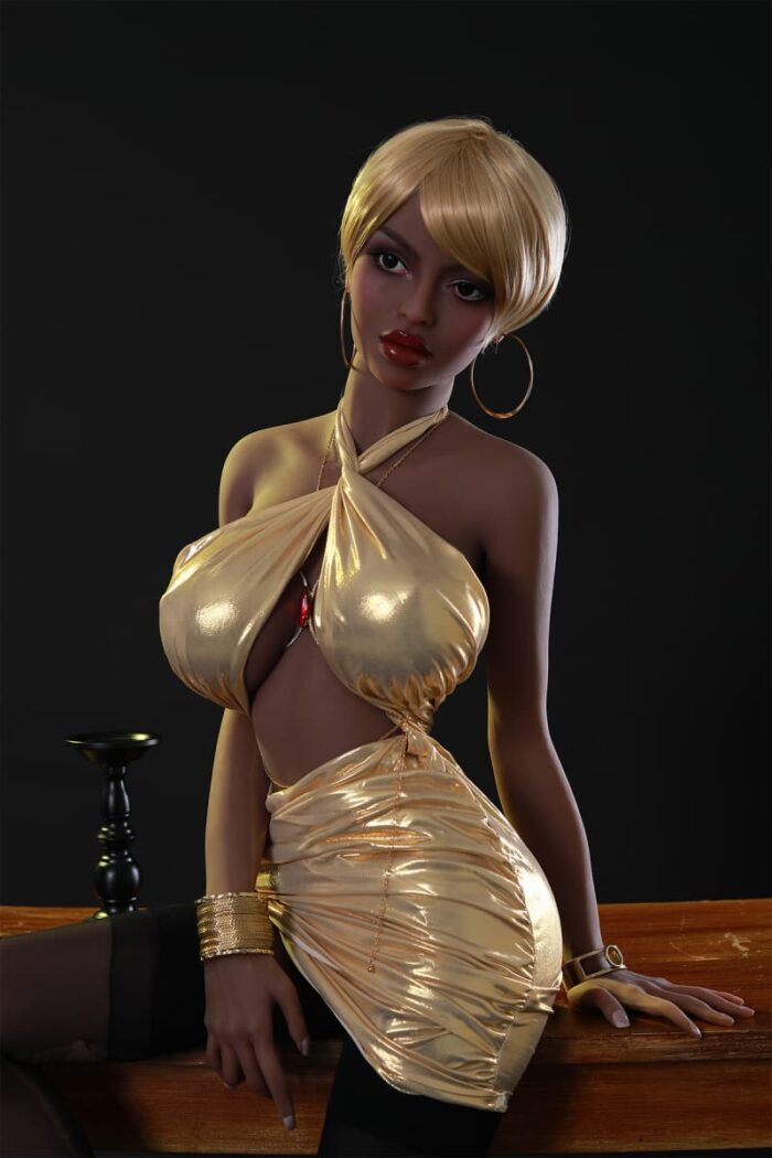 Black TPE Doll (1)Imagem 158cm Curvy Black TPE Doll with Standing Function - Image 1