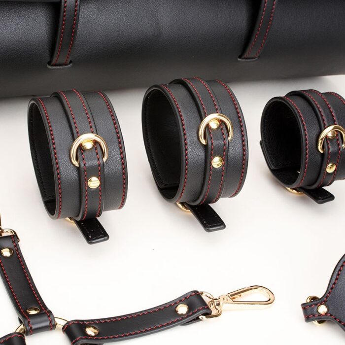 Leather Handcuffs Bondage Set - Image 3