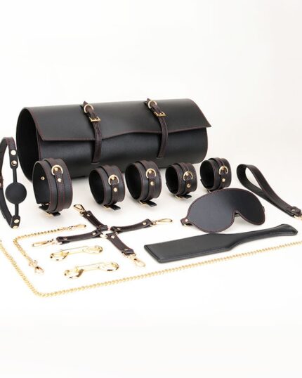 Leather Handcuffs Bondage Set