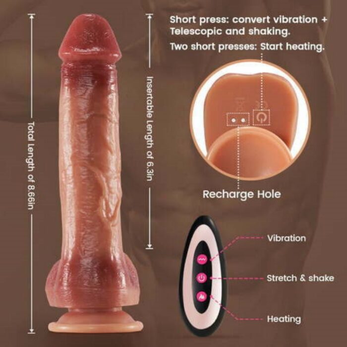 9 Vibrating 3Thrusting & Swing IntelligentHeating  Realistic Dildo Vibrator - Image 4