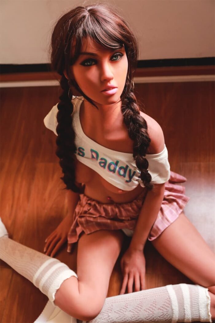 153cm Standing TPE Doll with Blue Eyes & Brown Wig - Image 3